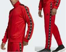 red and black adidas suit
