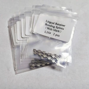 10 Packs 20Pcs Dental Lingual Retainer L#35 Mesh Base With Mark 2pcs/pack - Picture 1 of 5