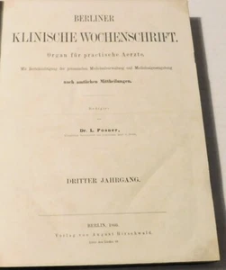 1866 German Medical Periodical BERLINER KLINISCHE WOCHENSCHRIFT, 53 bound issues - Picture 1 of 8