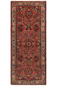 Sarough Tissé à la Main Tapis de Perse 194x85 cm-Orient, Tapis, D'Entrée, Rose - Picture 1 of 9
