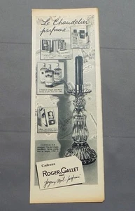 PUB PUBLICITE ANCIENNE ADVERT CLIPPING 220517/ CHANDELIER PARFUME ROGER & CALLET - Picture 1 of 1