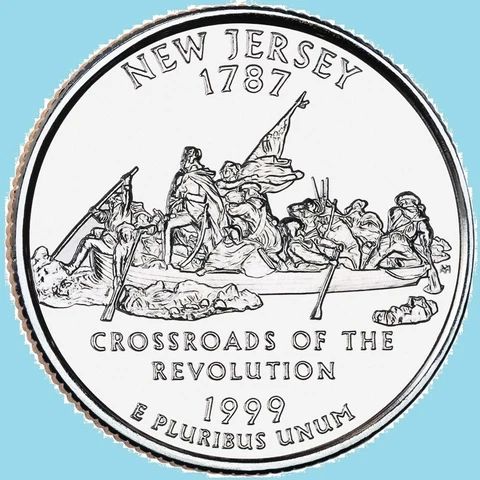 1999 D New Jersey State Quarter Statehood Denver~ Uncirculated 2nd Cover