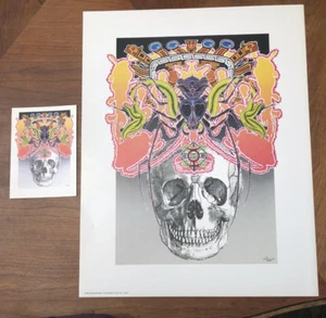 1990 JIM BLANCHARD PSYCHEDELIC THANKS DEAD THE SKULL POSTER & HANDZETTEL NEUWERTIG - Bild 1 von 1