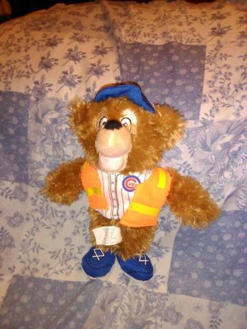 Chicago Cubs CLARK MASCOT 10" Construction Bear - Kids Club Plush Cover