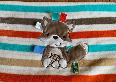 Taggies в полоску желтовато-коричневый Fox Baby одеяло ярлыки оранжевый коричневый флисовая белка? - Изображение 1 из 3