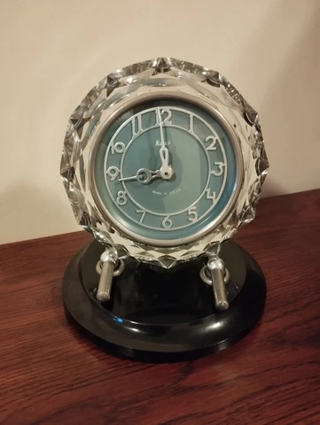 russian vintage crystal clock, made in USSR, old, stylish, clock, 70s, 80s Cover