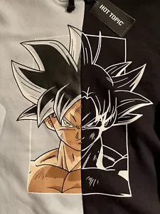 🔥 NEW 🔥Dragon Ball Z Goku Ultra Instinct Split Hoodie size SMALL Hot Topic🔥 - Picture 1 of 5