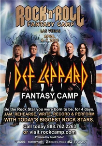 DEF LEPPARD Signed 'Rock n Roll Fantasy Camp' Photograph - Rock Band - preprint - Picture 1 of 1