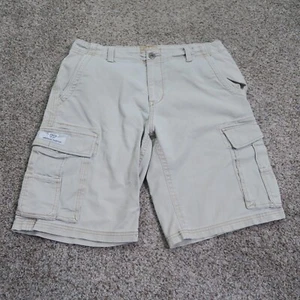 Vintage JNCO Shorts Mens 34 Beige Khaki Cargo Baggy 90s Y2K Skater Grunge Wide - Picture 1 of 11