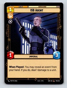 Aggression Villainy ISB Agent Imperial Unit Ground When Played 1C 1H 1P - Picture 1 of 10