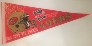 NFL Vintage San Francisco 49ers 1989 NFC Championship Pennant No Pin Holes - Picture 1 of 9