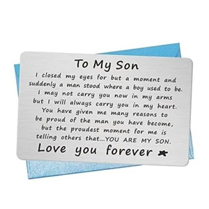 Son Gifts - Son Inspirational Engraved Wallet Card to my son - Picture 1 of 6