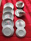 Honghua Craft Miniature Chinese Porcelain Floral Set Lot Cups,Saucers,and Plates