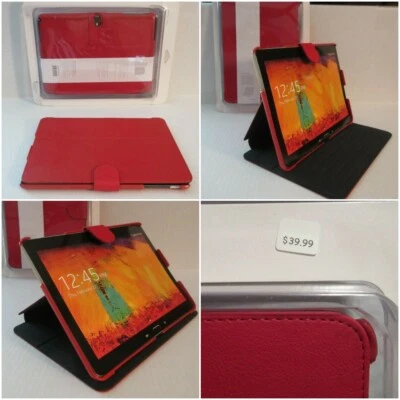 Verizon Folio Case For Samsung Galaxy Note 10.1 Red Tablet w Kickstand Magnetic - Image 1 of 4