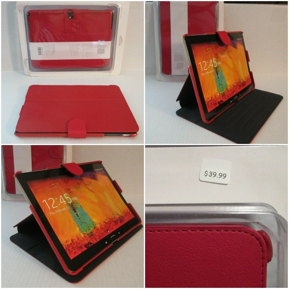 Verizon Folio Case For Samsung Galaxy Note 10.1 Red Tablet w Kickstand Magnetic - Image 1 of 4