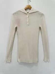 Max & Co Knit Top Women XS Cream Wool Blend Hi Neck NEW - Picture 1 of 15