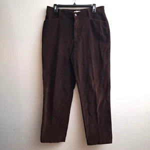 Lee Corduroy At the Waist Pant Womens 14M Solid Brown High Rise Straight Stretch - Picture 1 of 7
