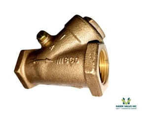 1" BRONZE CL 125 Y-PATTERN THREADED BRONZE DISC CHECK VALVE NL7300A / T-413-B - Picture 1 of 6