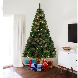Albero di Natale LED caldo pre-illuminato verde artificiale decorazione di Natale con supporto in metallo 6/7 piedi - Foto 1 di 4