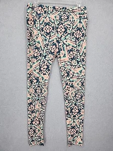 NEW LulaRoe Cream/Green Geometric Pattern TC Tall & Curvy Leggings - Picture 1 of 7