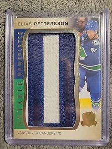 2022-23 Upper Deck The Cup Notable Nameplates Elias Pettersson Game Worn “O” - Picture 1 of 2