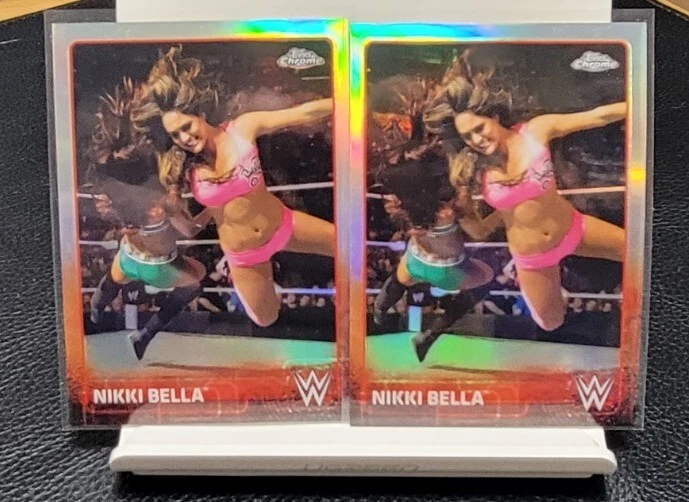 (3) 2015 Topps Chrome WWE Wrestling Diva Refractor Cards Bella Twins - Image 1 of 2