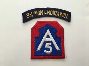 pk112 Original WW2 US Army 84th Chemical Mortar Battalion Patch and Tab WB11 - Picture 1 of 3