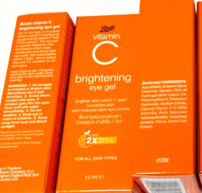 3 x 15 ml. Boots Brightening EYE GEL 2 x Vitamin C/ Best For All Skin Types - Image 1 of 4