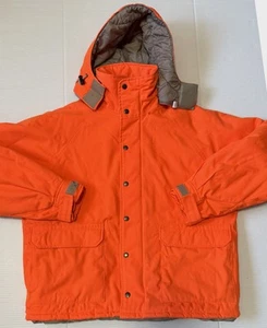 GAMEHIDE -Men's Vintage Blaze Orange Hooded Waterproof Hunting Jacket - Large - Picture 1 of 11