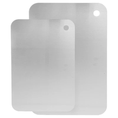 Tagliere da cucina addensato resistente da 2 pezzi in acciaio inossidabile - Immagine 1 di 4