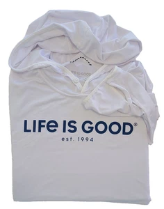 Life Is Good LS Active Hooded Tee LOGO Moister Wicking UPF 50 Mens XL Chest51in - Picture 1 of 10
