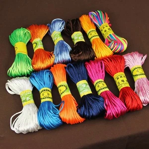 Rope Thread Knot Braiding Kumihimo Nylon Cord String 20m x 2mm Rattail Satin UK - Picture 1 of 45
