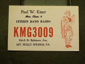 QSL Card - KMG 3009 - Paul W. Kiner - Mt. Holly Springs, Pennsylvania - Picture 1 of 2