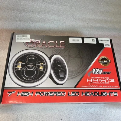 ORACLE Lighting 5769-334 PAIR Black Bezel 7" High Power LED Headlights RBG Halo - Image 1 of 4