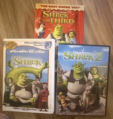 Shrek Trilogy DVD Lot Shrek, Shrek 2 & Shrek 3 - Image 1 of 4