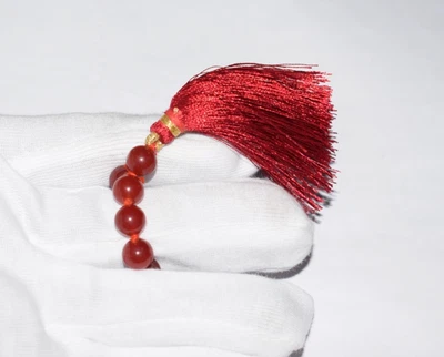 Red Ruby Corundum Gemstone Smooth 9 mm Beads Meditation Prayer Guru Japa Mala - Image 1 of 4