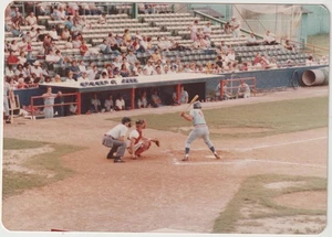Baseball Player at Bat Game Chattanooga TN Lookouts Color Photo 3 1/2" x 5" 1979 - Picture 1 of 2