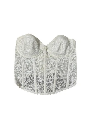 Vintage Fredericks of Hollywood Bustier Corset White Lace 90s Lingerie Size 38DD - Image 1 of 4