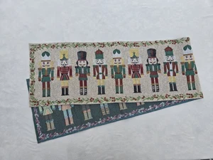 Nutcracker Tapestry Table Runner Set Holiday Christmas Decor Placemat Lot of 5 - Picture 1 of 14