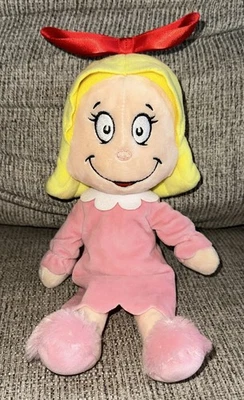 Muñeca de peluche Aurora Dr Seuss 10" Cindy Lou Who Grinch estola Navidad Foto 1 de 3