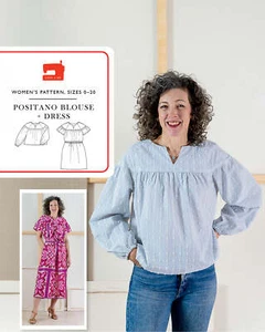 Blusa y vestido Positano - Patrón de costura - Liesl & Co - Tallas 0-20 - Diferente 1/4 - Imagen 1 de 9