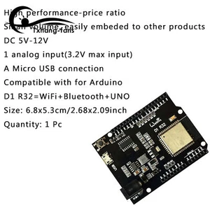 ESP32 WiFi Bluetooth UNO D1 R3 R32 CH340 4MB Flash USB-B Devolopment Board A2TF - Picture 1 of 11