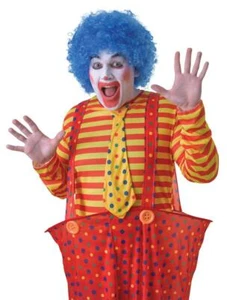 Adults Blue Afro Style Clown Wig Big Top Circus Fancy Dress Costume Accessory - Picture 1 of 1