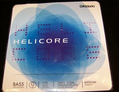 D'Addario Helicore Orchestral Bass G String, 1/2 Scale, Medium H611 1/2M - Image 1 of 2