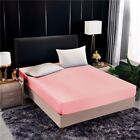Luxury Satin Fitted Sheet Solid Color Mattress Cover With Elastic Band Bedsheet