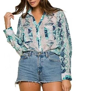 3371 RAGA Carly Button Down Langarm Boyfriend Hemd AQUA Gr. L - Bild 1 von 1