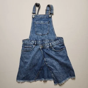 ZARA Kids Denim Collection Overall Denim Skirt Size 10/140cm Blue Raw Hem H1 - Picture 1 of 12