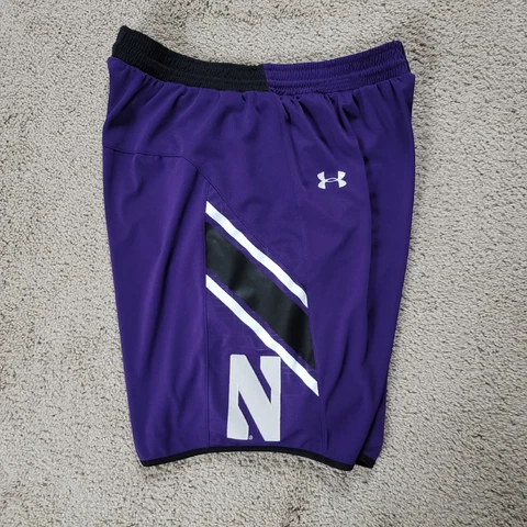 Northwestern Wildcats Men Basketball shorts LARGE Purple Under Armour Team issue Cover