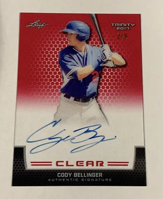 2017 Leaf Trinity Red Clear Cody Bellinger Auto #’d /5 Autograph Rookie SSP - Image 1 of 3