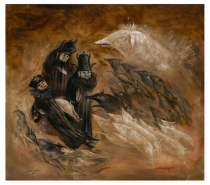 LEONORA CARRINGTON Poster or Rolled Canvas Print "Pig Rush" - Picture 1 of 1